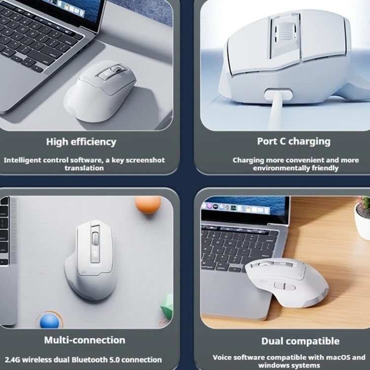 Inphic S6 Voice Mouse Wireless Bluetooth Dual-mode Charging Silent Smart Voice Controlled Typing AI Office Home Mouse