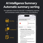 AI Voice Recorder App Control Supports 58 Languages Simultaneous Interpretation / Transcribe & Summarize