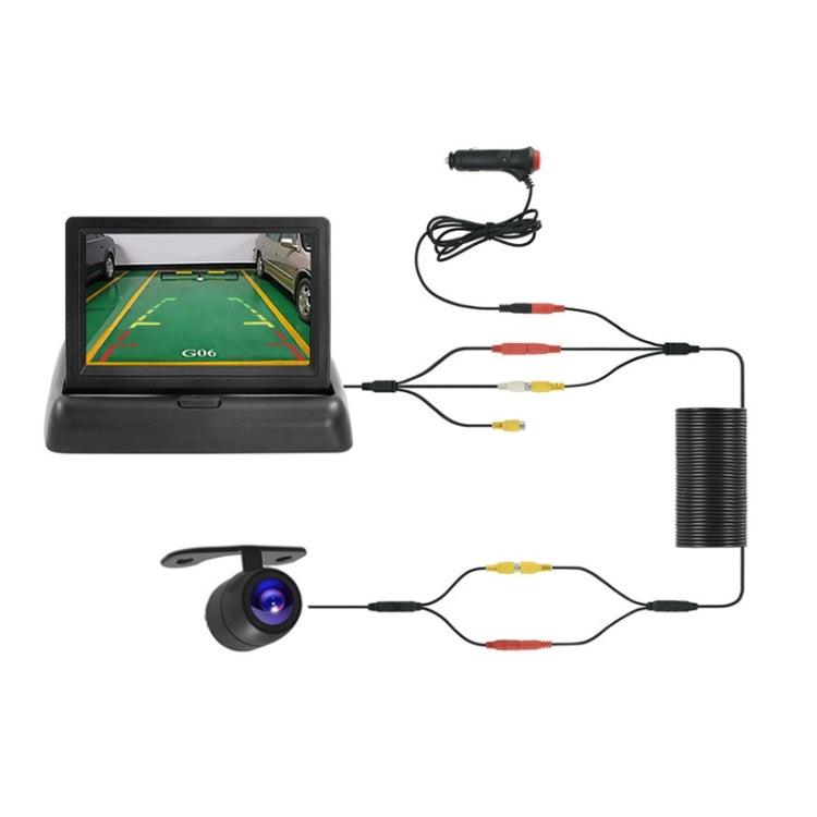 4.3 Inch Display Night Vision Waterproof Reversing Camera +7 Meter Extension Cable