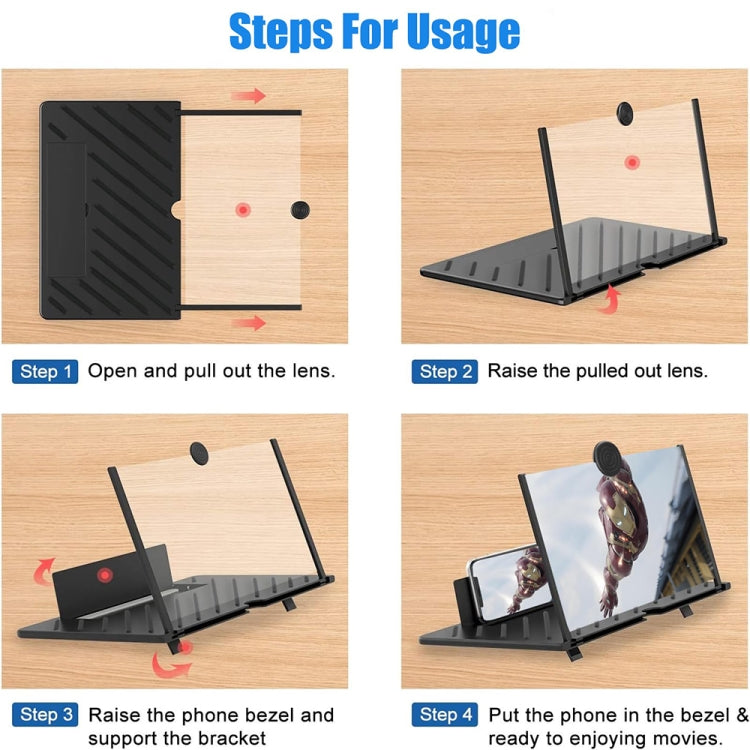 20-inch Pull-out Mobile Phone Screen Amplifier HD Desktop Viewing Mobile Phone Holder