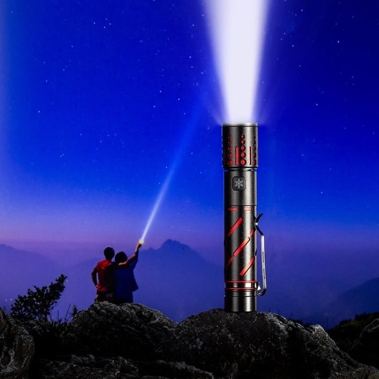 E-SMARTER XQ-S50 Mini Laser Flashlight Retractable Zoom Pen Clip LED Emergency Overhaul Flashlight — view 3