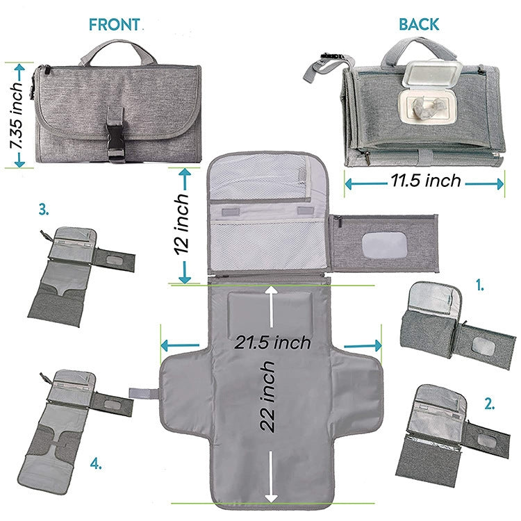 Multifunctional Waterproof Changing Diaper Pad Children Car Bag — view 4