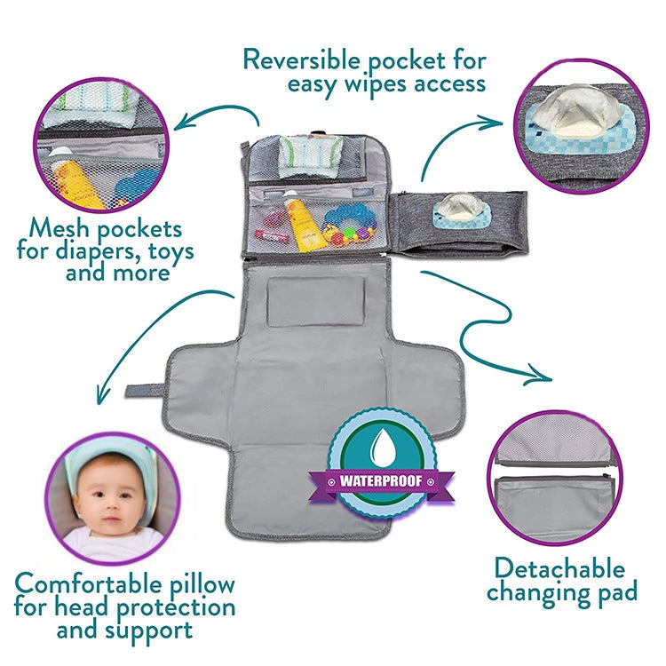 Multifunctional Waterproof Changing Diaper Pad Children Car Bag — view 5