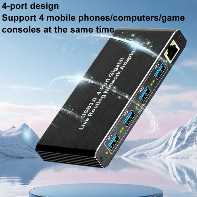 USB3.0 4-Ports Gigabit Network Adapter Plug and Play Router