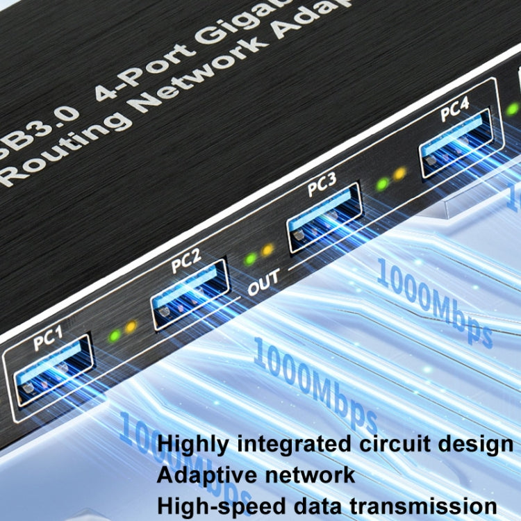 USB3.0 4-Ports Gigabit Network Adapter Plug and Play Router