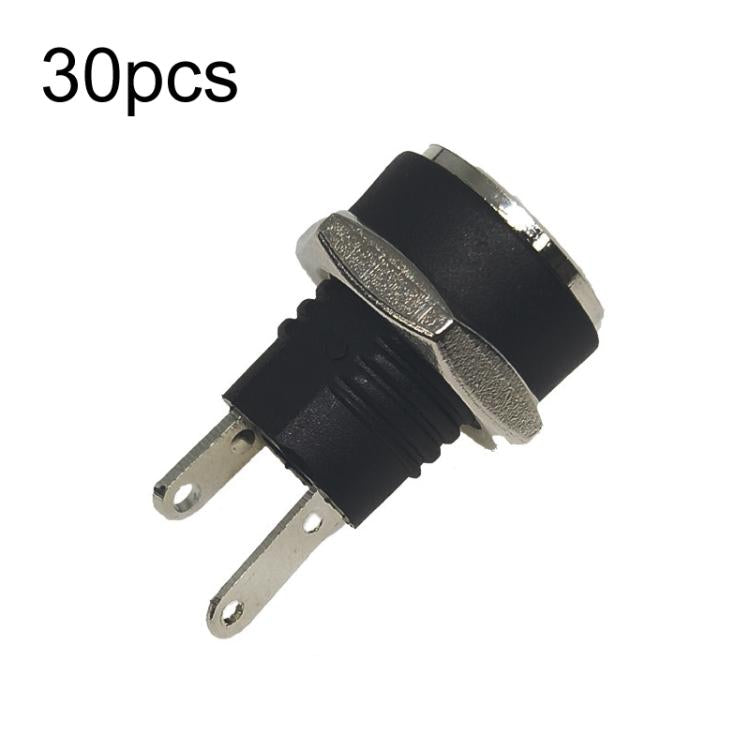 30pcs Electronic Equipment DC Female Power Socket With Nut — DC5.5x2.1MM