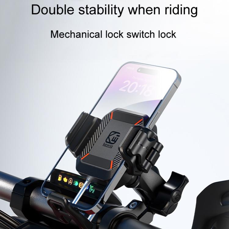 Kewig M33-C3 Outdoor Motorcycle Bike Riding Anti-Theft Shock Absorbing Cell Phone Holder
