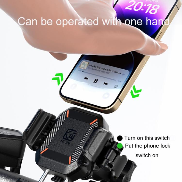Kewig M33-C2 Outdoor Motorcycle Bike Riding Anti-Theft Shock Absorbing Cell Phone Holder