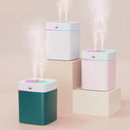 A7 USB Large Mist Volume Dual Spray Humidifier With Dazzling Streaming Light — Green