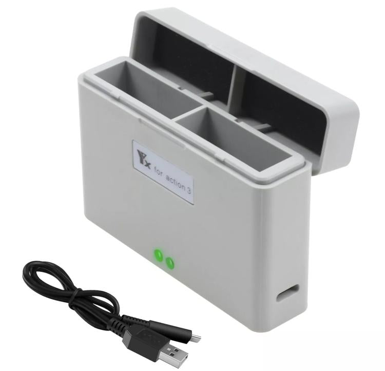 For DJI Action 3 / Action 4 Camera YX 2-Way Charger Battery Manager