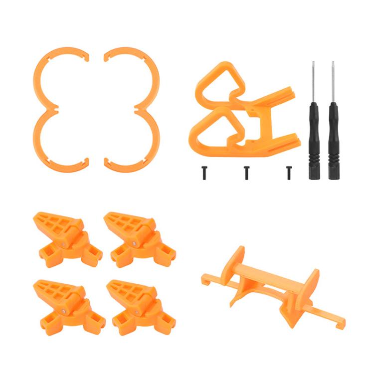 For DJI Neo CQT Impact Protection Cover + Bumper + Folding Stand + Tail Wing 4 In 1 Set — Black