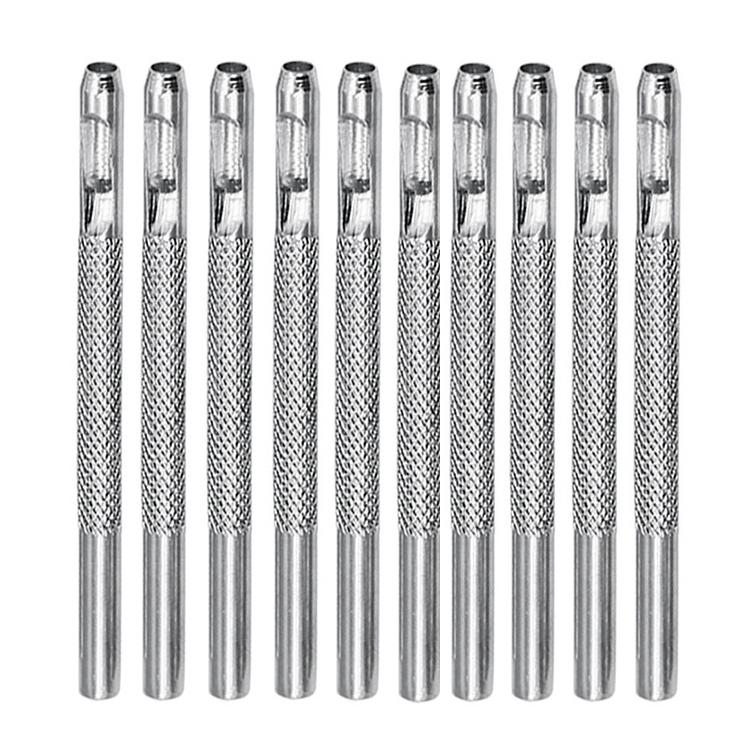 10pcs Belt Punching Round Punch Leather Hollow Punch High Hardness Punching Tool — 2.5mm