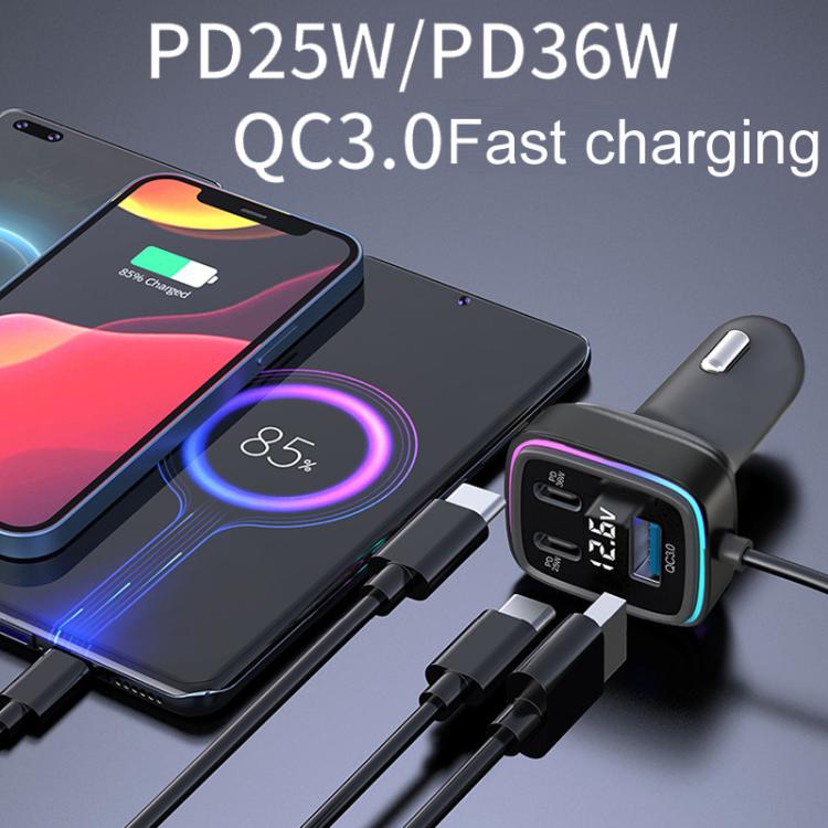 Powerful Output Colorful Ambient Lights Car Quick Charger — view 6