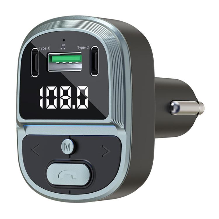 Car Voltage Digital Display Fast Charger Vehicle MP3 Bluetooth Player