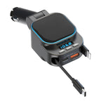 Dual Retractable Cable Car Charger Automobile Bluetooth MP3 Player