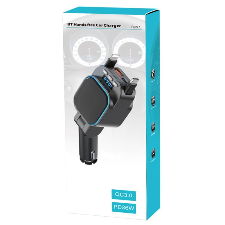 Dual Retractable Cable Car Charger Automobile Bluetooth MP3 Player — view 16