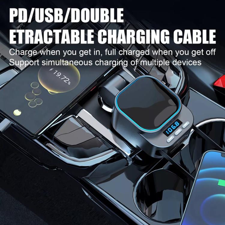 Dual Retractable Cable Car Charger Automobile Bluetooth MP3 Player — view 10