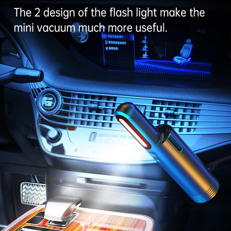 Car Mini Portable Powerful Suction LED Flashing Warning Light Outdoor Lighting Vacuum Cleaner — view 13
