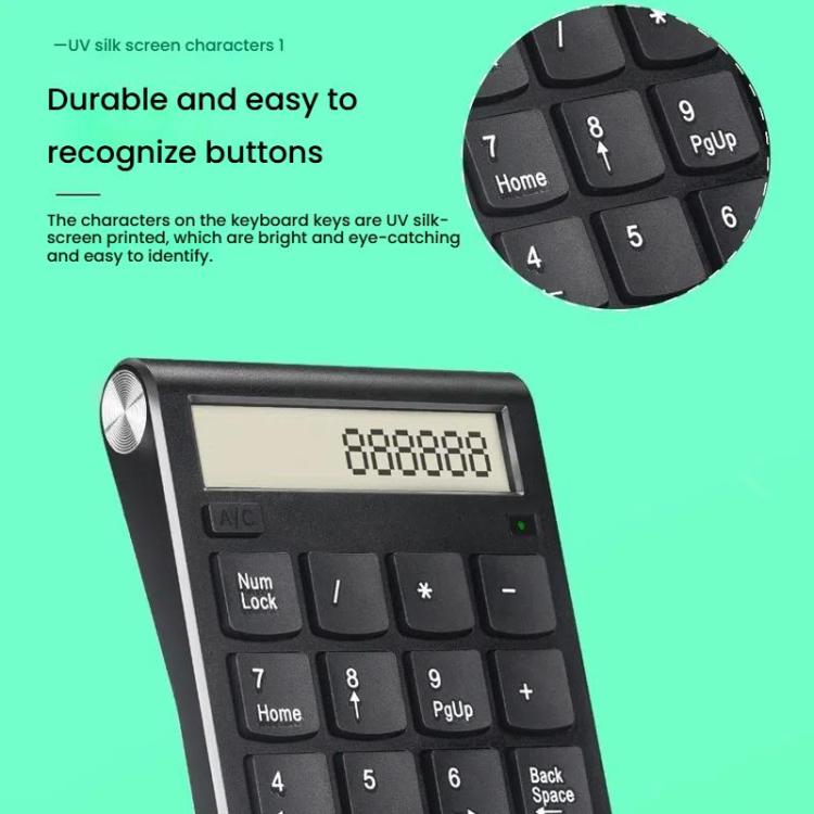 2.4G Dual-Mode Display Digital Keypad Cashier Office Computer Rechargeable Wireless Keyboard