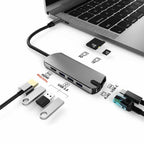 8-In-1 USB-C/Type-C Gigabit Ethernet Port Docking Station Hub