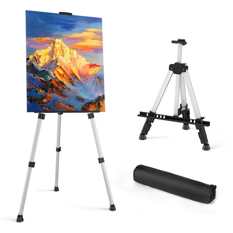 Portable Aluminum Easel Tripod Stand Student Children Sketch Folding Telescopic Display Stand