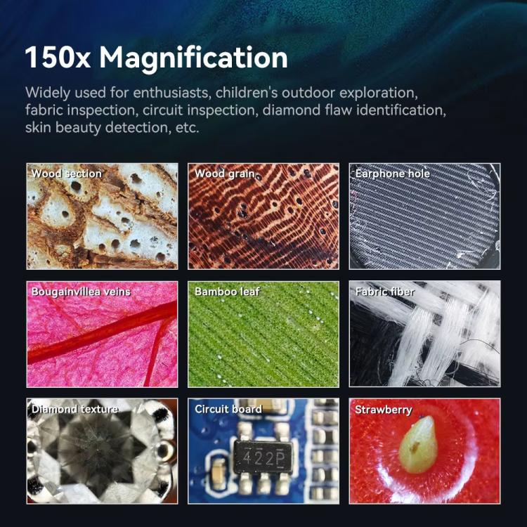 150X Portable Microscope Cell Phone Lens With LED/ UV Lights Built-in CPL Filter