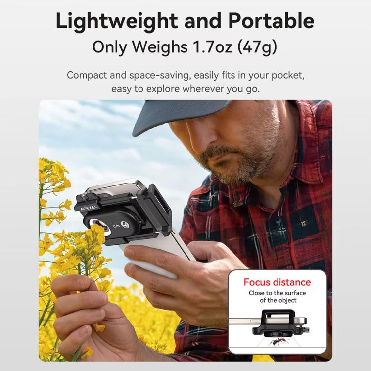 150X Portable Microscope Cell Phone Lens With LED/ UV Lights Built-in CPL Filter