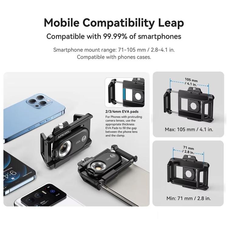 150X Portable Microscope Cell Phone Lens With LED/ UV Lights Built-in CPL Filter