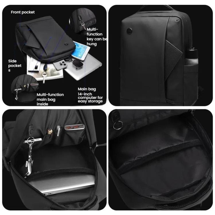 WEPOEWR Men 14-inch Laptop Backpack Waterproof Large Capacity Business Commuter backpack — view 6