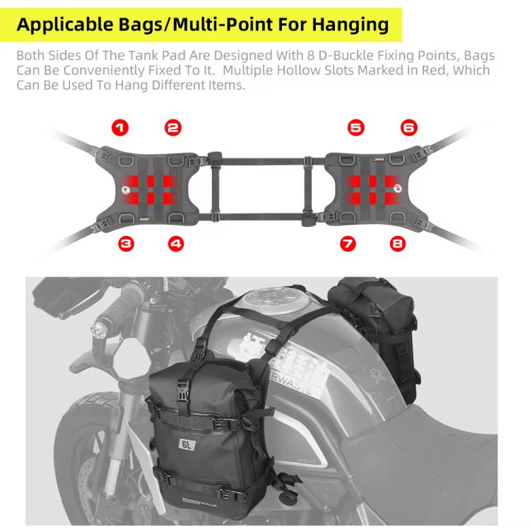 Rhinowalk MTR001B Outdoor Riding Motorcycle Fuel Tank Double-side Storage Hanging Bags