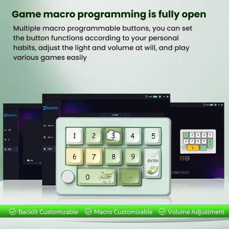 MKESPN W908 Wireless Tri-Mode Hot-Swappable Macro-Defined RGB Backlit Gaming Mechanical Keypad