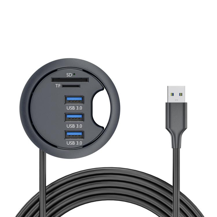 Desk Grommet Splitter HUB Dock Station, Cable Length 1.2m — 4 x USB3.0