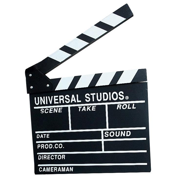 Wooden Director Board Shooting Video Movie City Scene Record Board Photography Props — Small P White