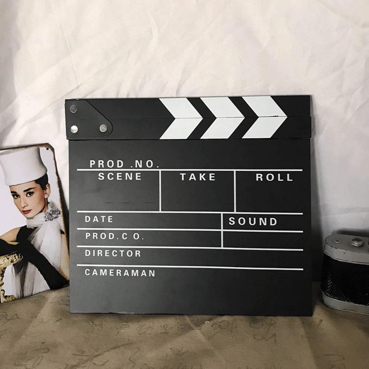 Wooden Director Board Shooting Video Movie City Scene Record Board Photography Props — Large U Black