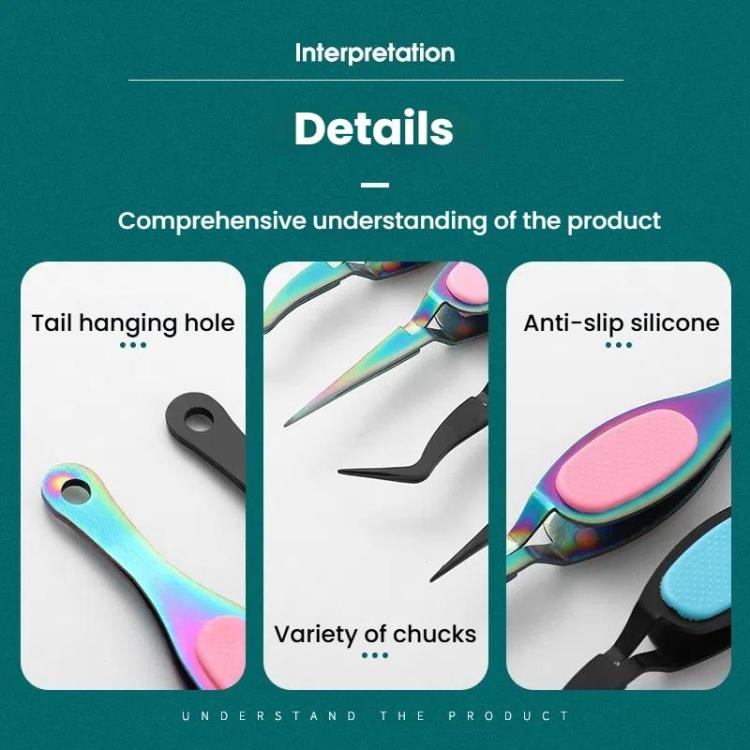 Stainless Steel Reverse Tweezers False Eyelash Nail Positioning DIY Reverse Clip — view 14