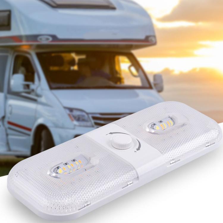 12-24V RV Light 120 LEDs 3-Color Temperature Rotary Button Dimming Roof Light
