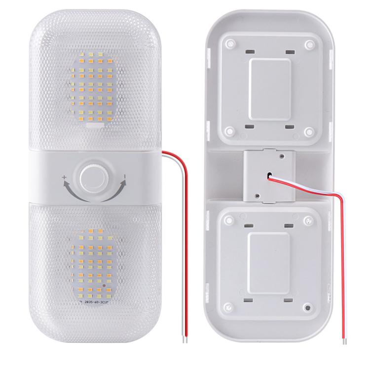 12-24V RV Light 120 LEDs 3-Color Temperature Rotary Button Dimming Roof Light