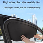 1pair Car Quick Installation Static Film Adsorption Opaque Window Sunshade