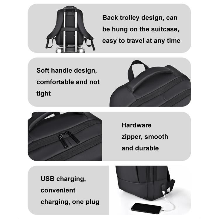 OUMANTU 2103 Large Capacity Multi-Compartment Waterproof Laptop Backpack With USB Port — view 13