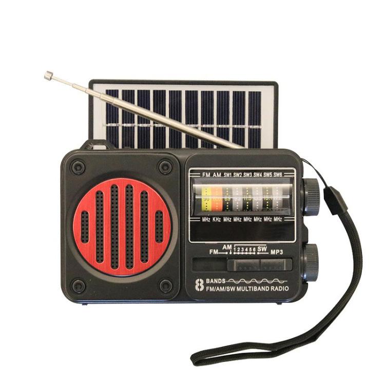 322BTS Solar Multi-band Antenna FM Radio Portable Flashlight Bluetooth Speaker