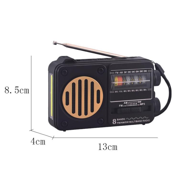 322BTS Solar Multi-band Antenna FM Radio Portable Flashlight Bluetooth Speaker