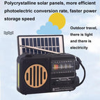322BTS Solar Multi-band Antenna FM Radio Portable Flashlight Bluetooth Speaker
