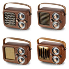 Retro Multifunctional Radio Bluetooth Speaker Handhled Audio Decoration Ornament — Woven Surface