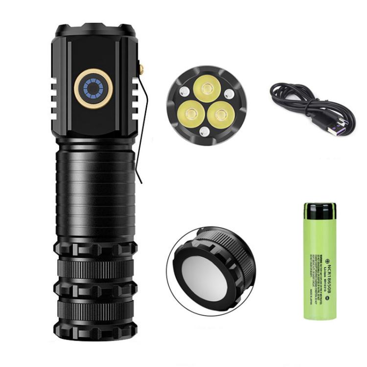 3LED Mini Flashlight Rechargeable Waterproof Torch with Tail Magnet & Battery — S350