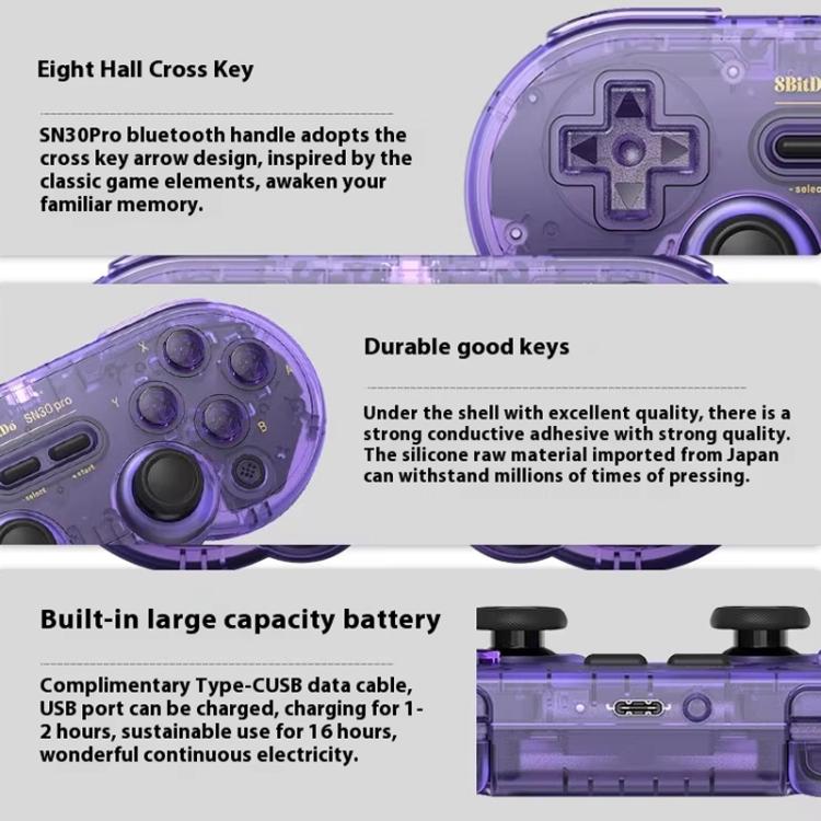 8BitDo SN30 Pro Retro Special Edition Translucent Wireless Bluetooth Multi-Platform Gamepad — view 5