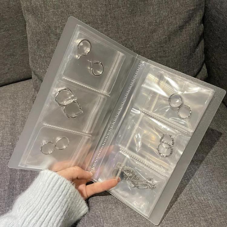 Transparent Anti-Oxidation Jewelry Storage Albums Desktop Drawer Organizer Necklace Bracelet Ring Book — 320 Grids
