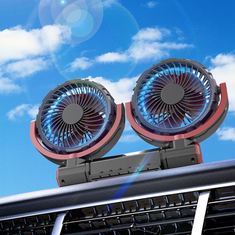 F7201 Car Foldable Rotating USB Dual-Head Fan — Dual-Head