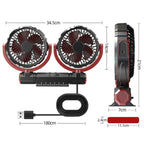 F7201 Car Foldable Rotating USB Dual-Head Fan — view 3