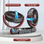 F7201 Car Foldable Rotating USB Dual-Head Fan — view 4