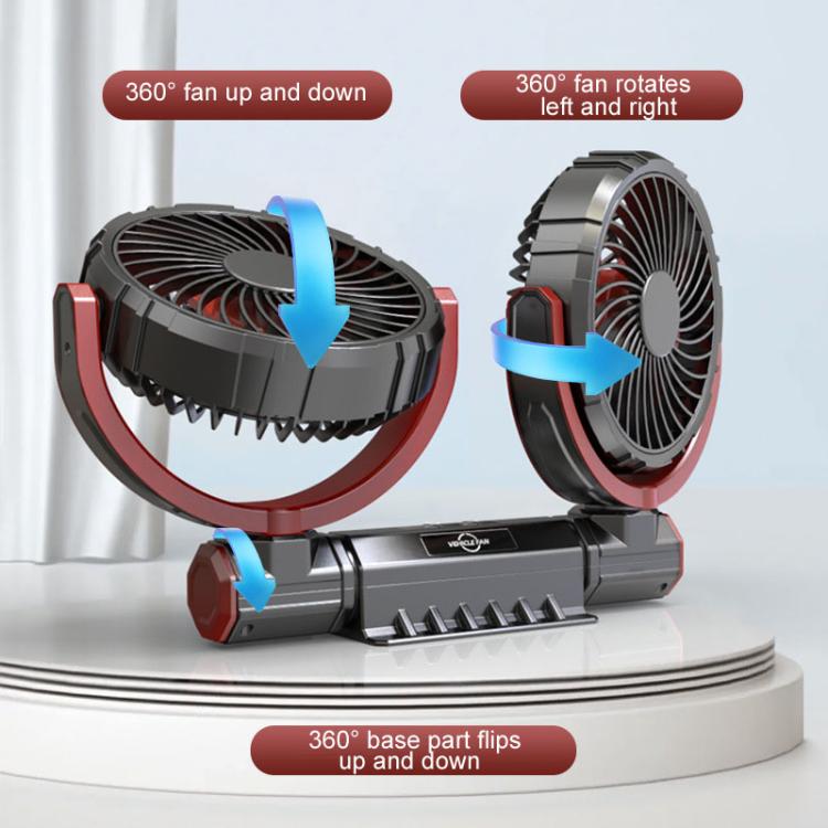 F7201 Car Foldable Rotating USB Dual-Head Fan — view 4